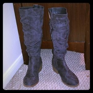 Suede Boots W/ Small Heal